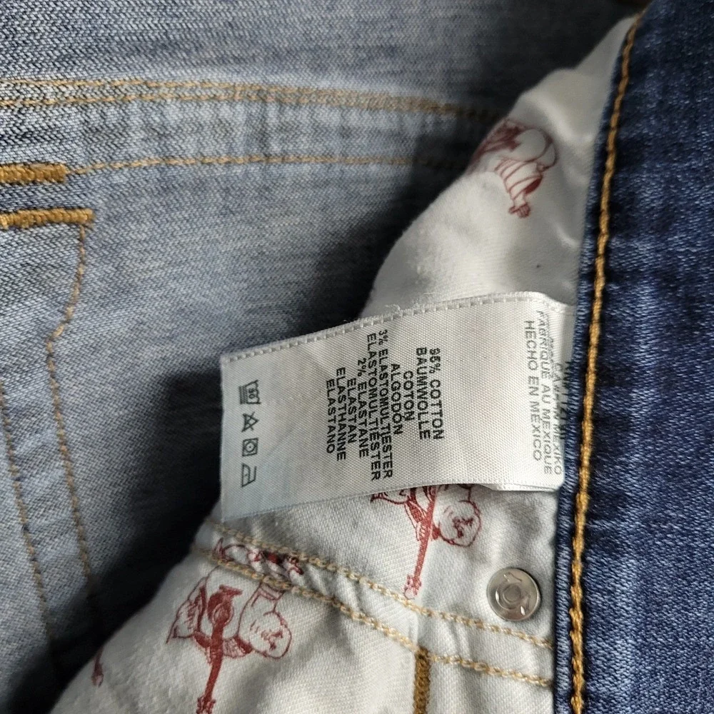 True Religion Ricky Relaxed Straight Fit Flap Denim Blue Jeans Size 38 Mexico